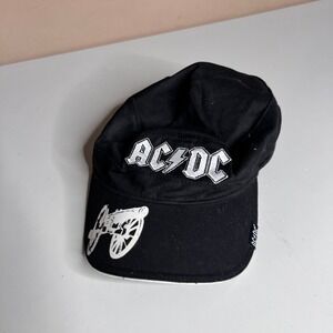 AC/DC Black Cadet Hat For Those About To Rock Cannon Band Cap Concept One Mens